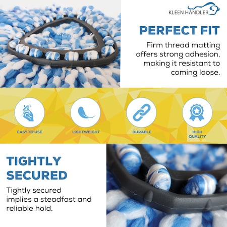 Kleen Handler Microfiber Spin Mop Head Refills, Blue, Size L, Compatible with O-Ceda EasyWring 1-Tank System KHES-SPM-MFR-BL-L-1